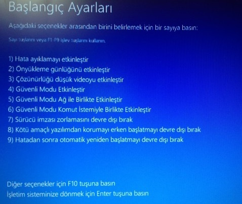 windows 10 sürücü imzası