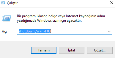 windows 10 çalıştır