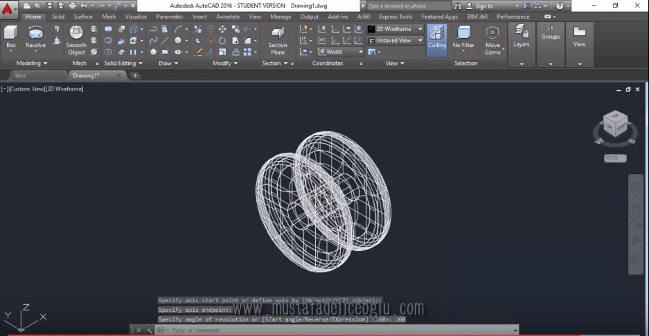 autocad 3 boyutlu çizim